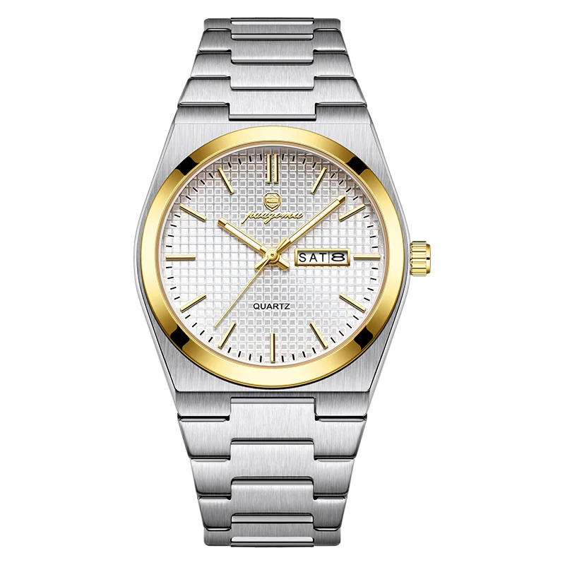PAAZOMU Men's Luxury Waterproof Quartz Watch | Luminous Date Week Stainless Steel Sport Wristwatch