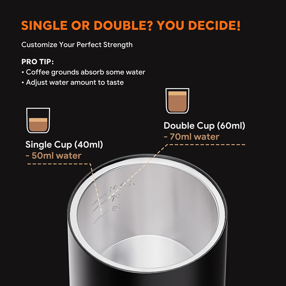 Espresso on the Go — 2-in-1 Portable Capsule & Powder Coffee Maker | USB-Powered, Nespresso & Dolce Gusto Compatible