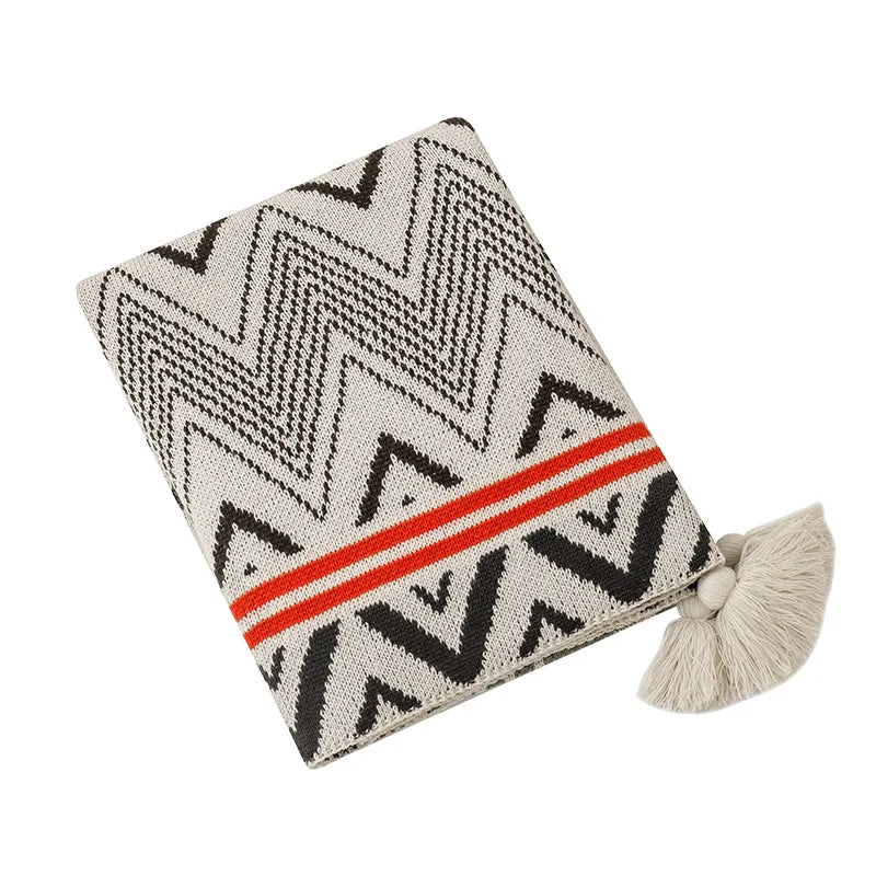 Boho Aztec Throw Blanket – Woven Plaid Sofa Cover, Wall Tapestry & Bed Blanket