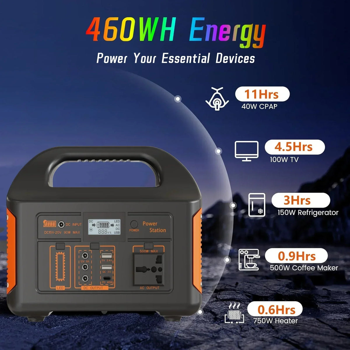 300W Portable Power Station, 230Wh LiFePO4, 220V