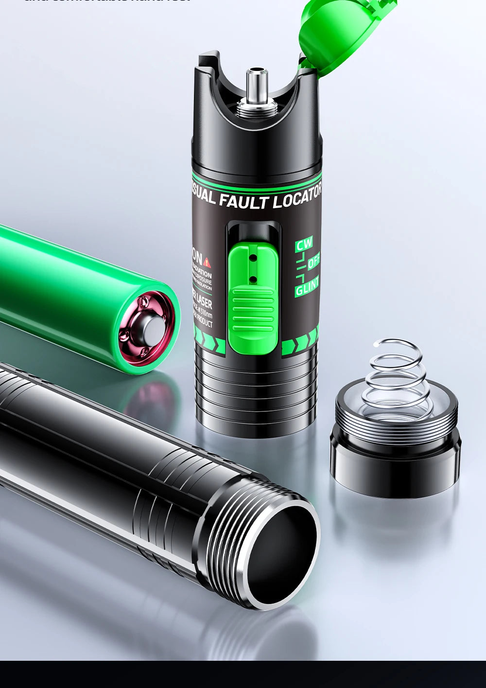 Rechargeable Green VFL Fiber Optic Tester – 15mW to 100mW Visual Fault Locator Pen