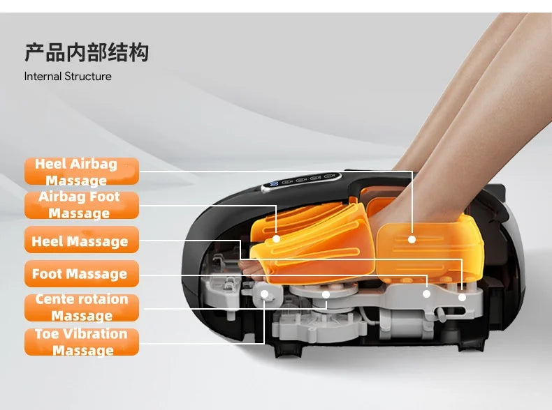 Jinkairui Automatic Foot Massage Machine — Full Wrap Rollers, Sole Kneading & Airbag Pressing