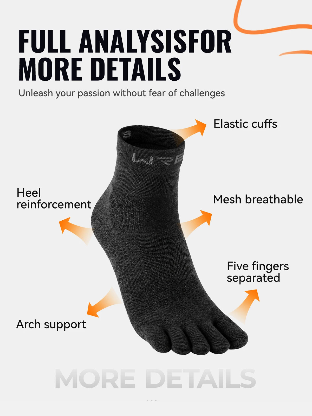Merino Wool Five-Toe Socks for Running & Hiking