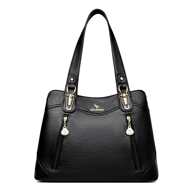 VANDERWAH Bark Pattern Microfiber Leather A4 Tote Bag – Luxury Designer Shoulder Handbag for Women