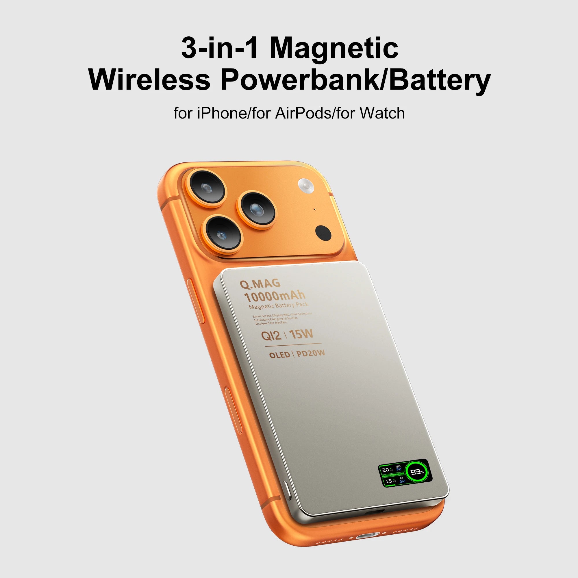Qi2 Magnetic Power Bank — 15W MagSafe Fast Wireless Charging for iPhone
