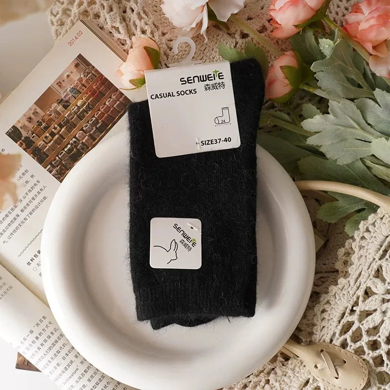 Thick Cashmere-Blend Winter Crew Socks