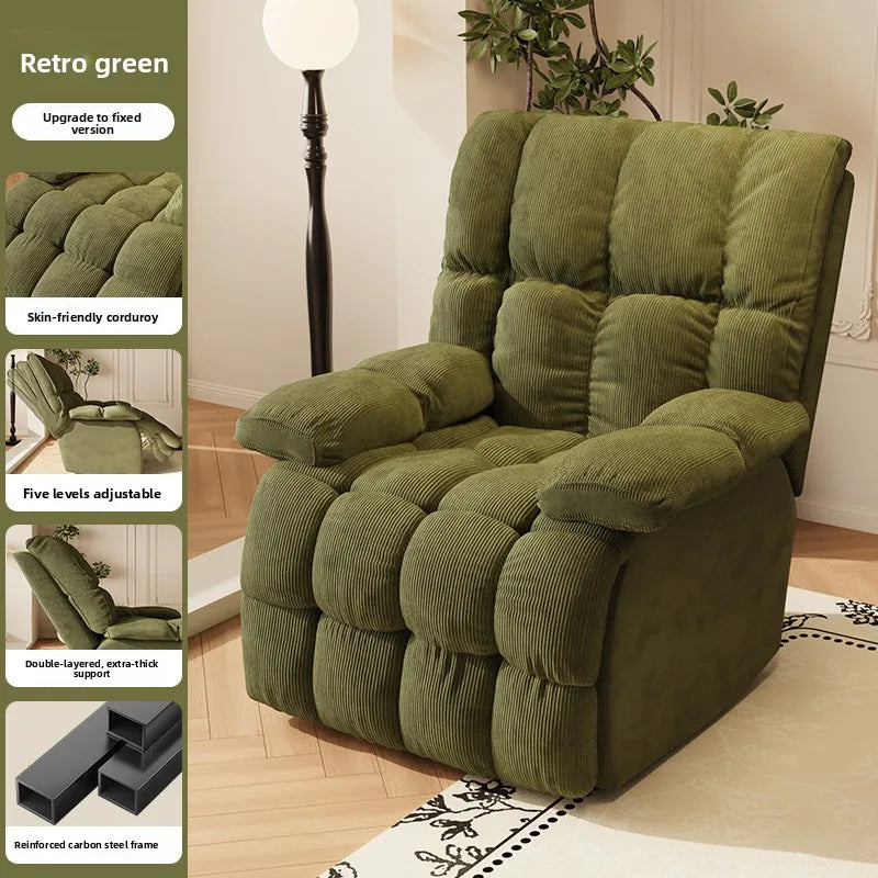 Five-Position Fabric Lounge Chair with Padded Arms