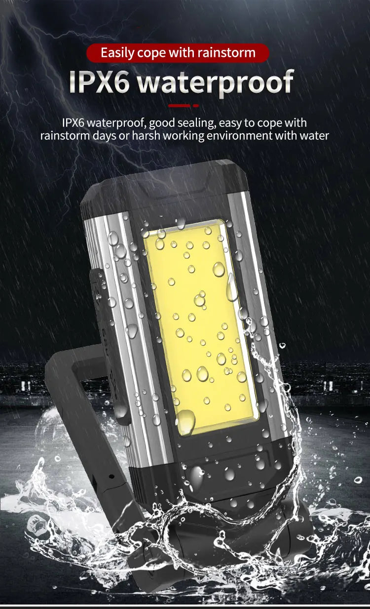 2026 Portable COB Magnetic Work Light — Rechargeable LED Flashlight for Camping & Car Repair