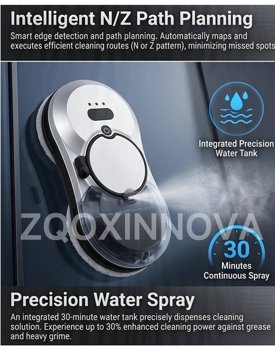 UPS Robot Window Cleaner — Smart Auto Glass Washing Robot with Remote Control & UPS Safety System