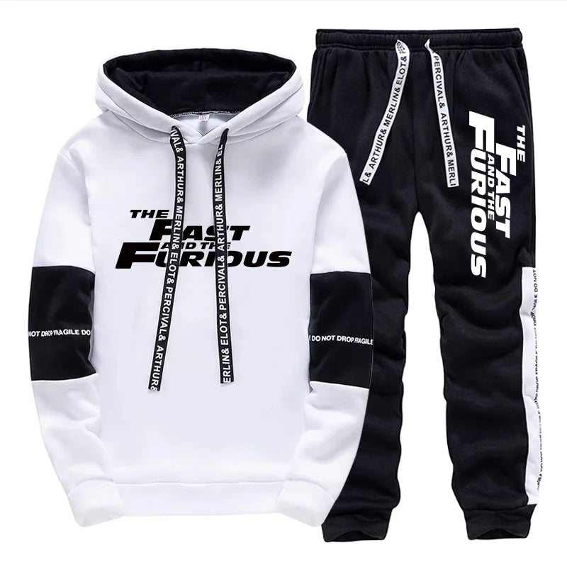 Men's Hooded Long Sleeve Sweatshirt & Sweatpants Set – Autumn Winter Casual Sport Comfortable Suit