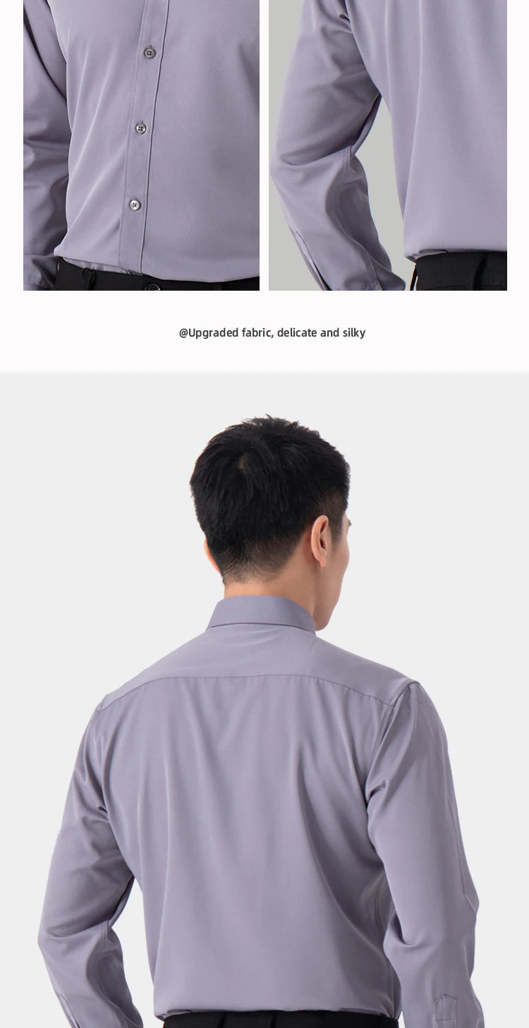 Men's Slim Fit Long Sleeve Business Shirt — Tailored Formal Dress Shirt