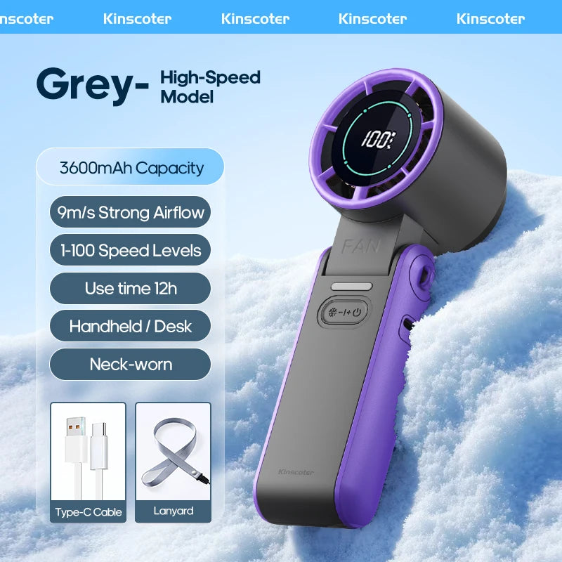 Rechargeable Handheld Fan with Optional Ice Cooling