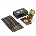 Golden Foil Tarot Cards Set – Luxe Finish with Wooden Card Stand for Beginners & Predictive Readings