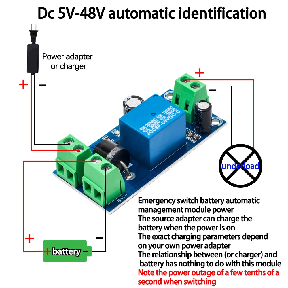 YX850 Power Failure Auto-Switching Standby Battery Module – DC 5V–48V Universal Emergency Converter