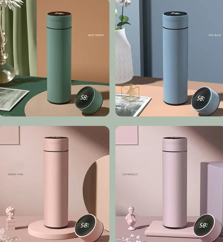 Trebalena 500ml Temperature Display Vacuum Thermos Bottle – 304 Medical-Grade SS, 24Hr Hot & Cold, Touch Temp Lid, 8 Colors