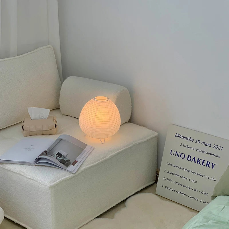 Rice Paper Table Lamp – White Lantern Design