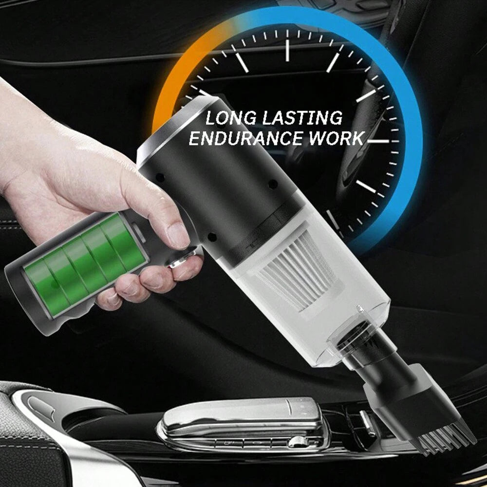 3-in-1 Suction & Blowing Vacuum Cleaner — USB Charging Portable Car & Home Vacuum with 3 Blow Nozzles
