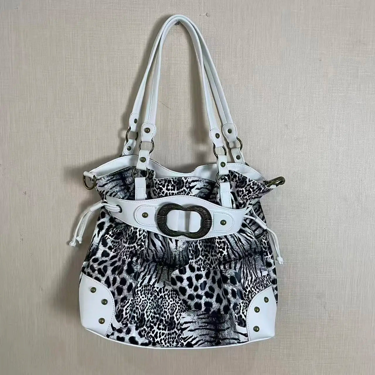 ABQP Vintage Distressed Large Capacity Underarm Tote Crossbody Bag – Designer Shoulder Handbag for Women