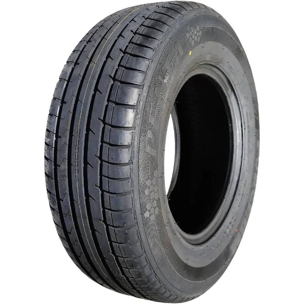 Tire with tread pattern on a white background