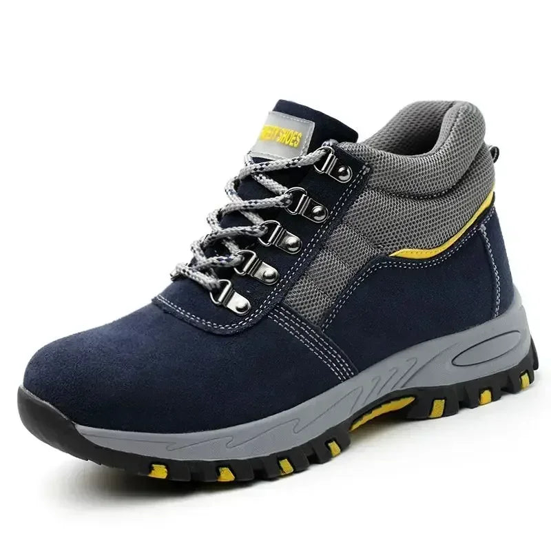 Men's Retro Leather Ankle Boots — Lace-Up Microfiber Business Booties with Rubber Sole