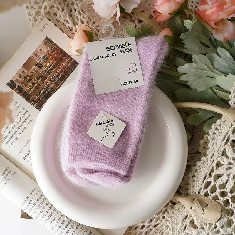 Thick Cashmere-Blend Winter Crew Socks