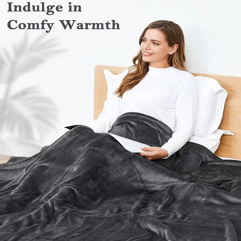 Electric Heated Blanket – Soft Throw with 6 Heating Levels, 4-Hour Auto-Off & Overheat Protection