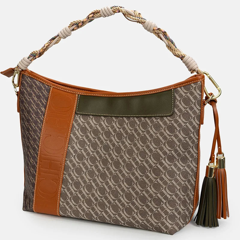 Splicing Design Dual-Purpose Shoulder Tote Bag — Large Capacity Women's Commuter Handbag