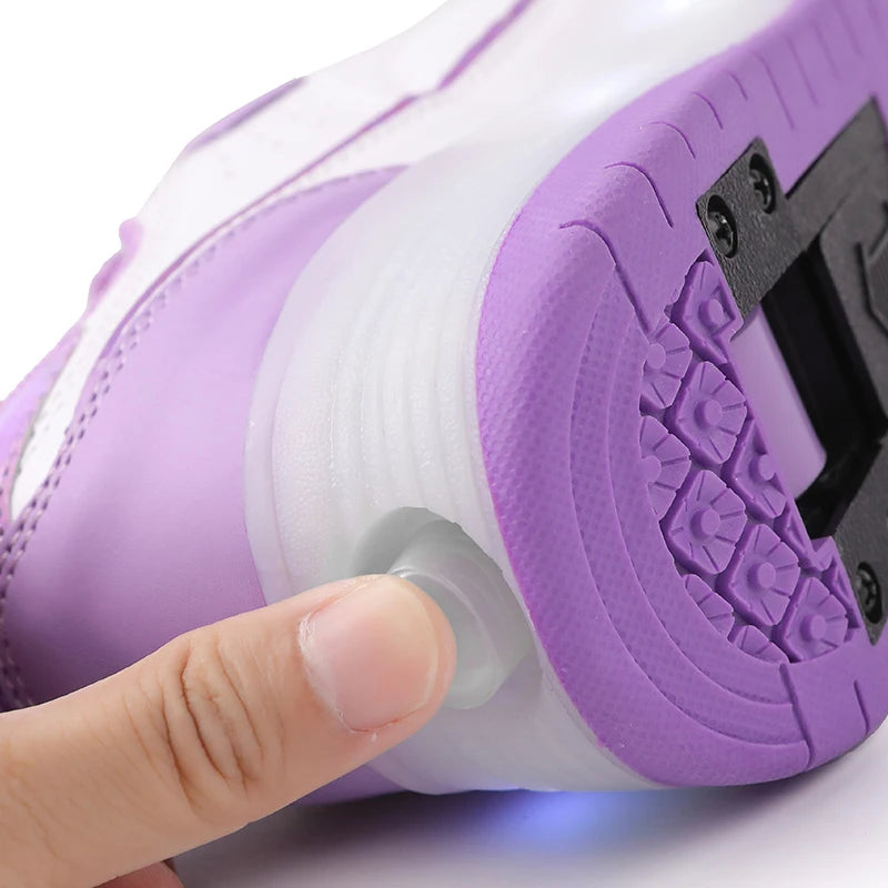 Children's LED Light Roller Skates – Multi-Functional Detachable Wheel Shoes, Size 29-41 for Students