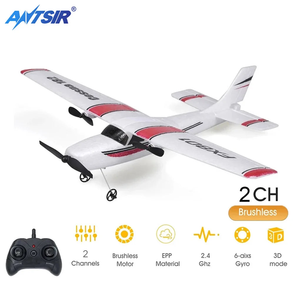 FX801 Cessna 182 Style EPP Foam RC Plane – 2.4G 2CH RTF Fixed Wing Glider for Kids & Beginners