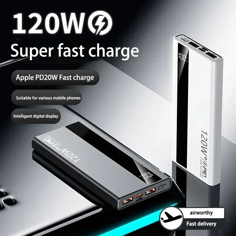 500000mAh Power Bank – 120W Fast Charging Large Capacity PD 20W Portable Charger for All Phones