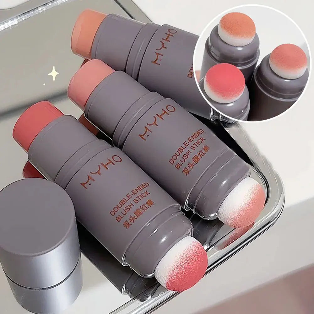 Double-Ended Creamy Blush Stick — Matte Long-Lasting Rouge