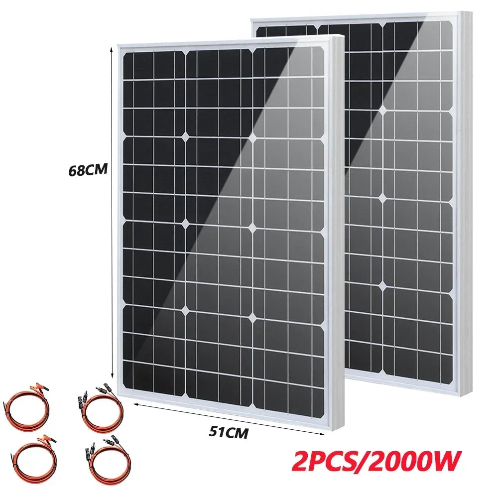 Premium 1000W–3000W Commercial-Grade Rigid Waterproof Solar Panel – Reinforced Glass Construction