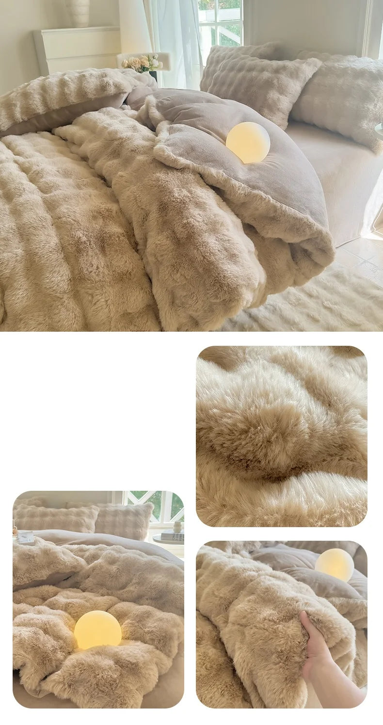 Plush Solid Color Duvet Cover – 300TC Warm Skin-Friendly Comforter Cover, 11 Colors & 4 Sizes