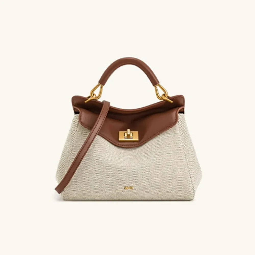Lucia Lock PU Croco Shoulder Crossbody Bag – Luxury Light Fashion Tote for Women