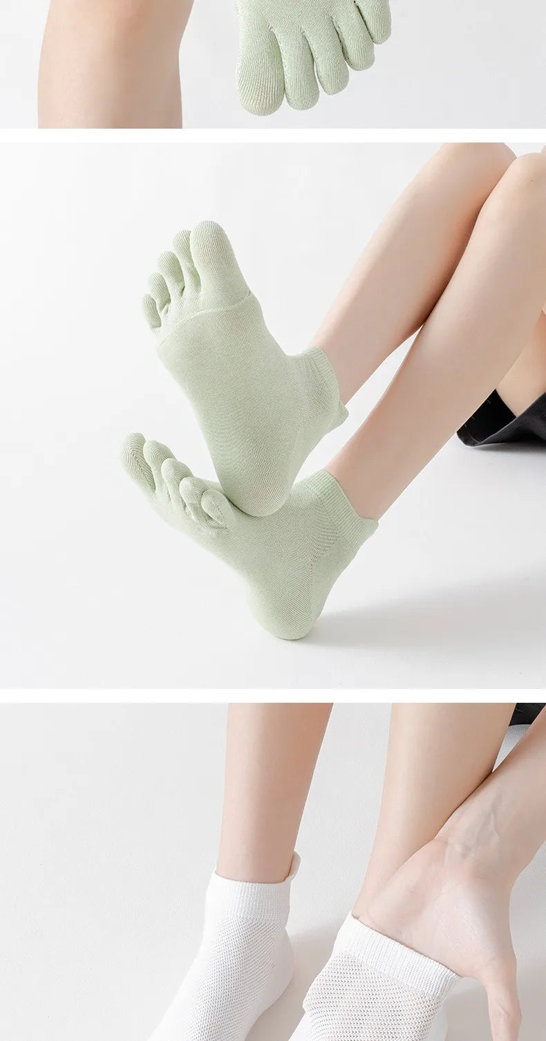 Women's Cotton Toe Socks – Breathable Mesh