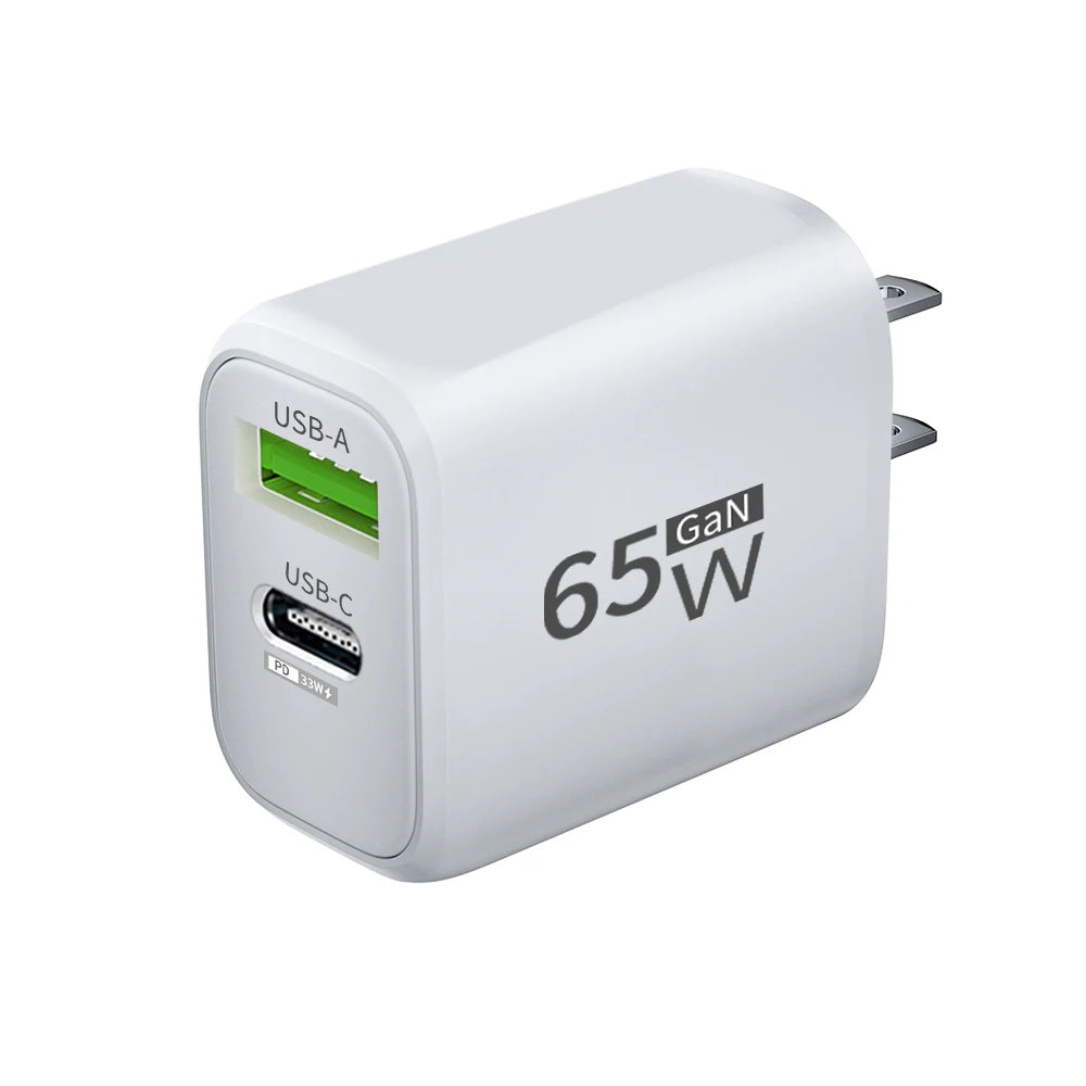65W in Your Pocket. — 65W GaN USB-C Fast Charger | PD Power Adapter, Quick Charge 3.0, iPhone 15, Samsung, Xiaomi, POCO, OnePlus