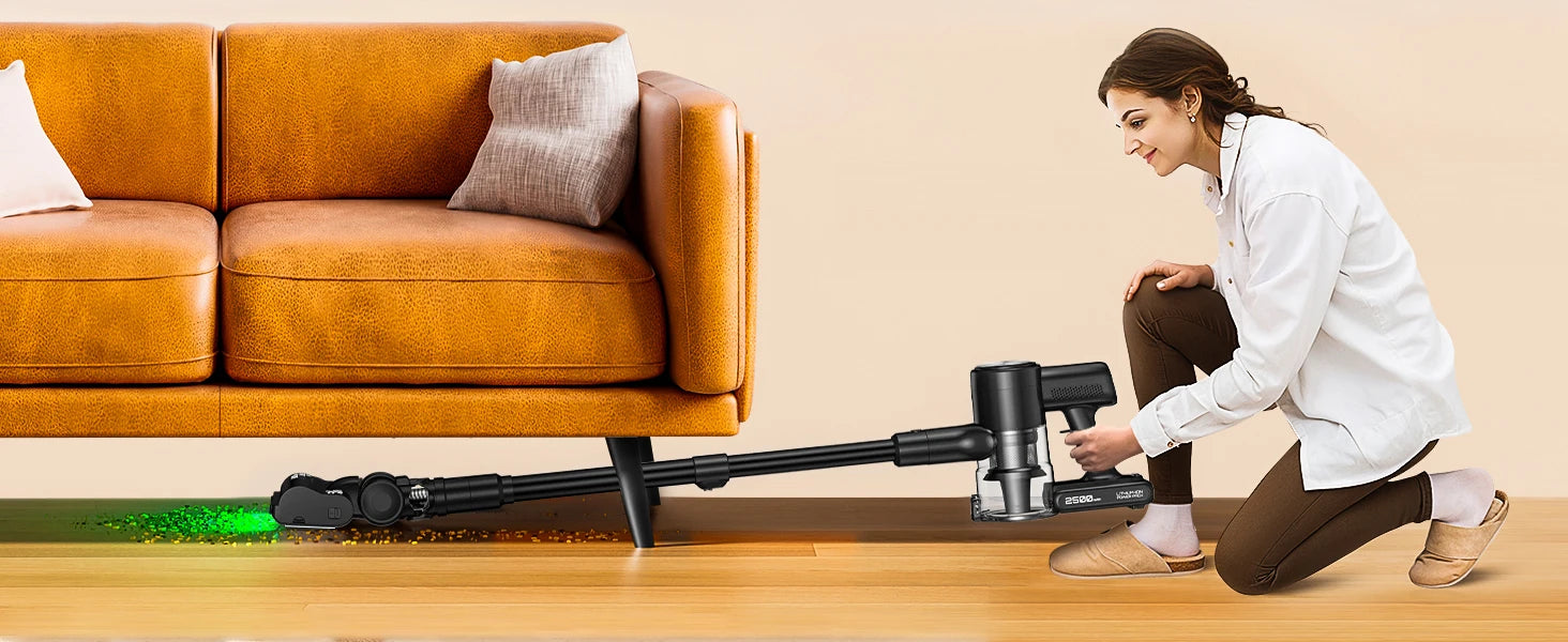 SUXIANGVAC Cordless Stick Vacuum Cleaner — 500W 55Kpa, 55-Min Runtime, Anti-Tangle, HEPA, Self-Standing