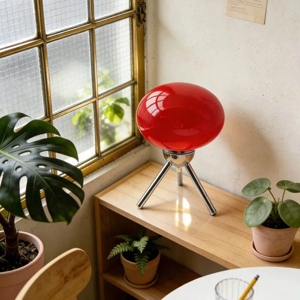 Glass Mushroom Table Lamp – Touch & Dimming