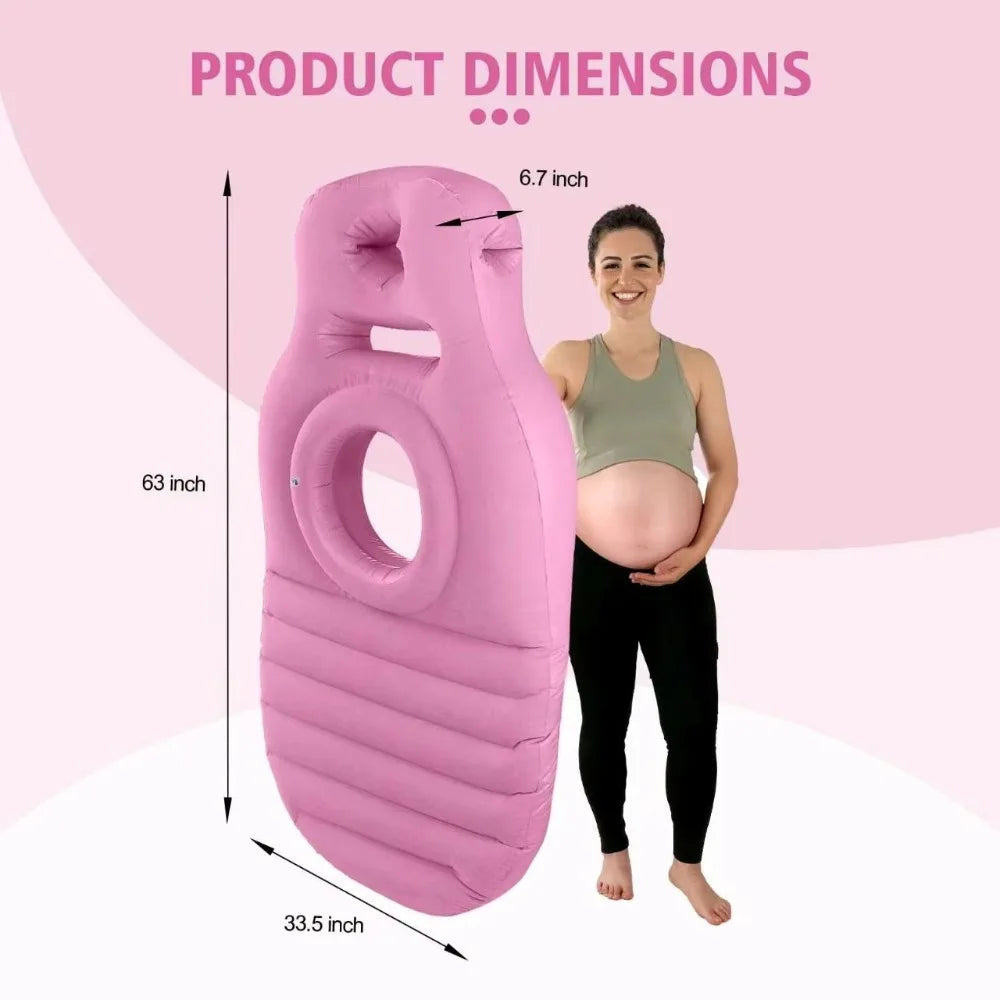 Inflatable Maternity Bed – Foldable Adjustable Firmness Pregnancy Sleeping Mat with Air Pump
