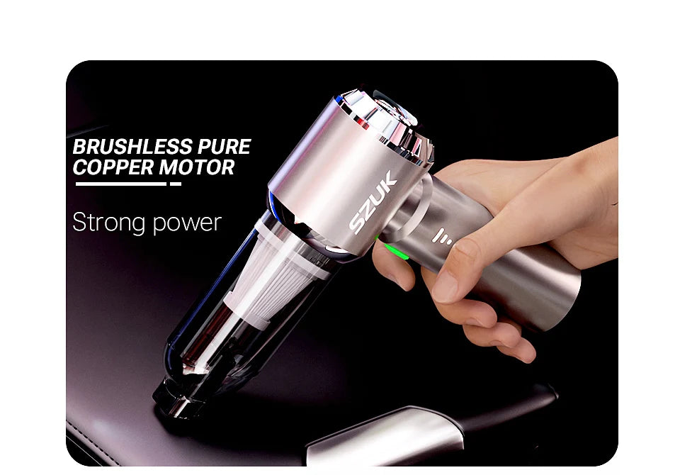 SZUK C012MAX Cordless Car Vacuum Cleaner – Strong Suction Wireless Handheld & Air Blower