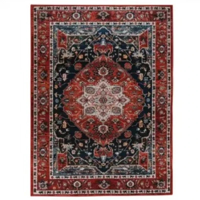 American Retro Style Large Area Rug – Anti-Slip Washable Carpet for Living Room & Bedroom