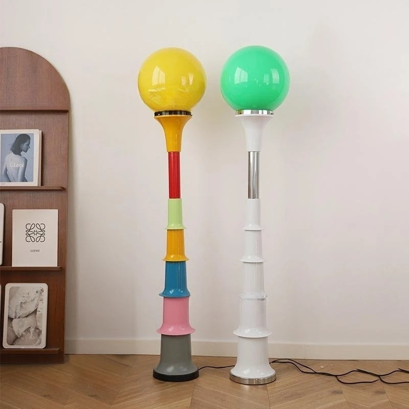 Colorful Floor Lamp – Memphis-Inspired Globe Design