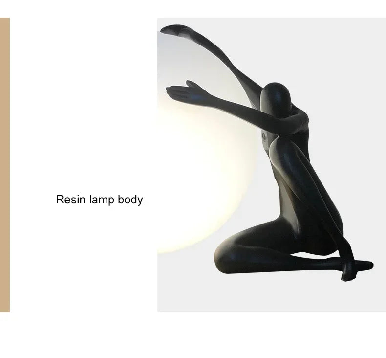 Sculptural Globe Lamp – Figure and Frosted Glass