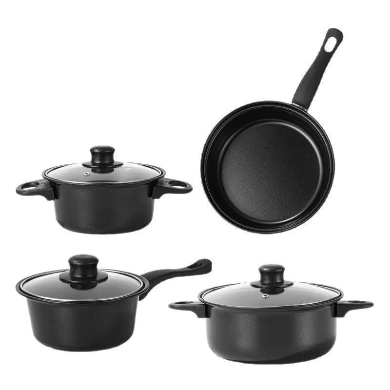 Portable pot set, kitchen pot non-stick pan, soup pan, saucepan, frying pan 13-piece set