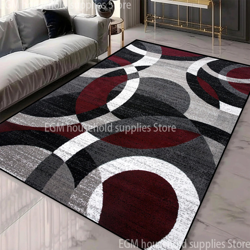 Nordic Geometric Large Area Rug – Machine Washable Non-Slip Carpet for Living Room