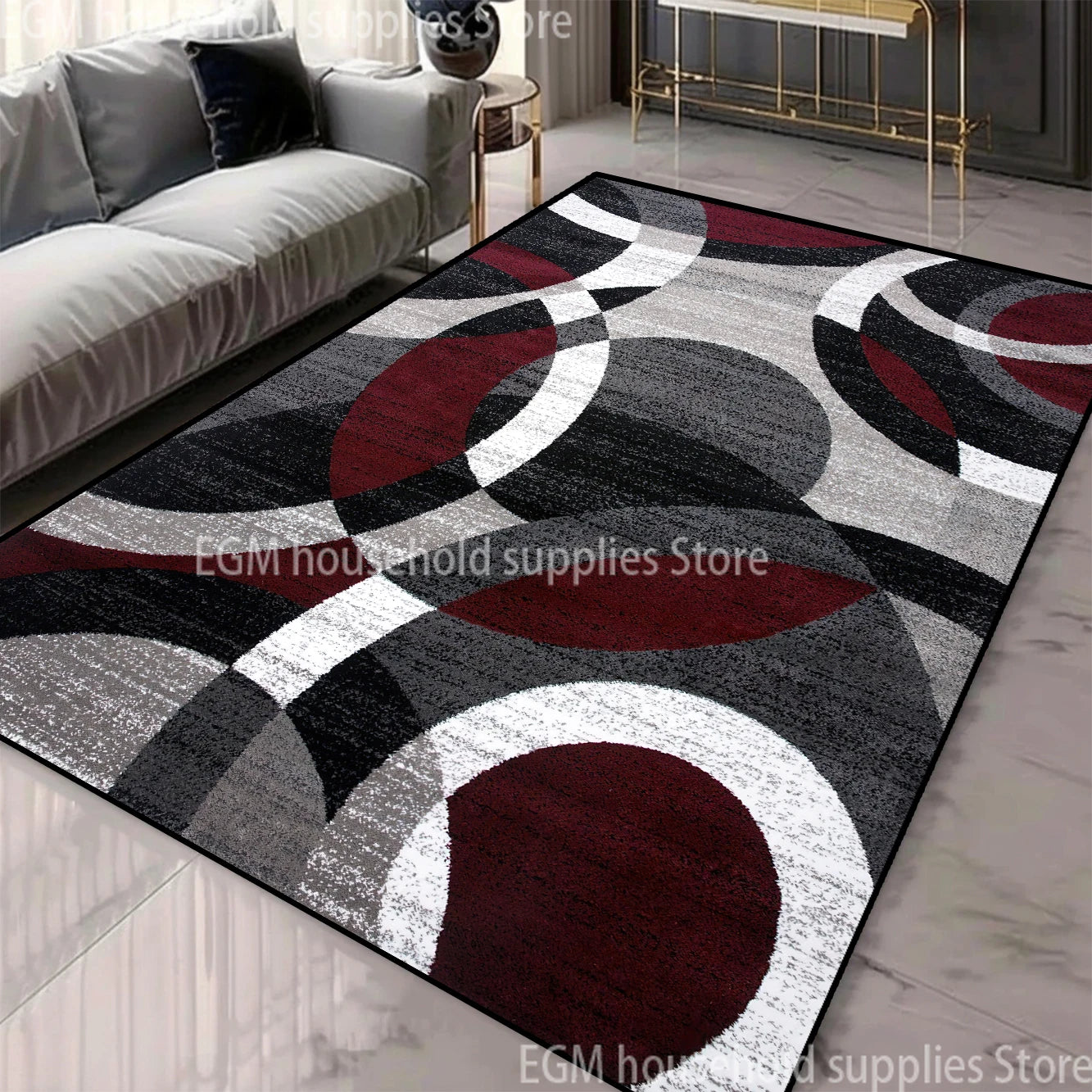 Nordic Geometric Large Area Rug – Machine Washable Non-Slip Carpet for Living Room