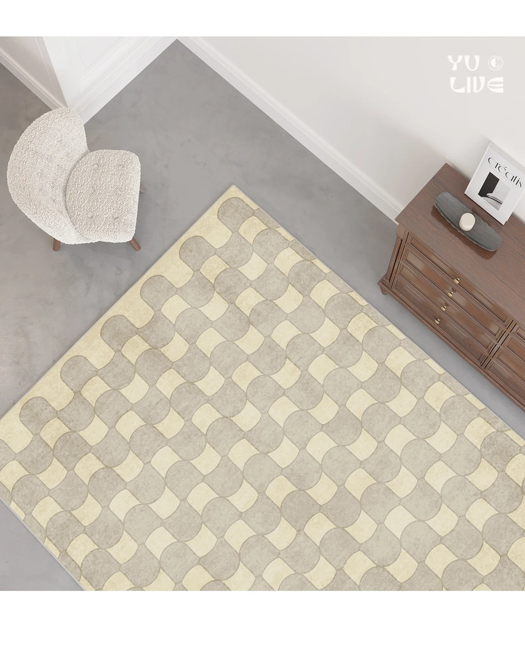 French Retro Checkerboard Plush Rug – Large Area Plaid Carpet for Bedroom & Living Room, 20 Styles & 10 Sizes