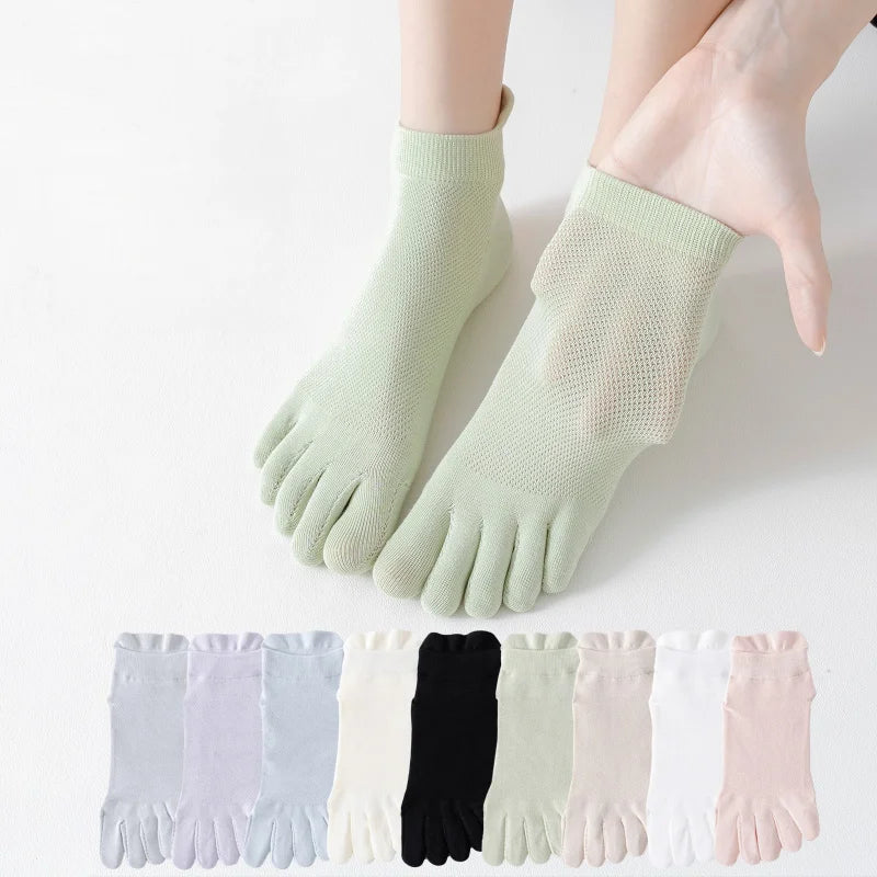 Women's Cotton Toe Socks – Breathable Mesh