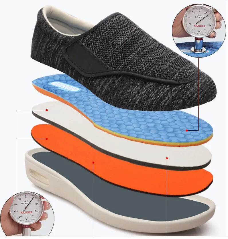 Women's Orthopedic Wide Walking Shoes – Soft Adjustable Diabetic Shoes for Swollen Feet, Bunion, Hallux Valgus & Elderly Comfort