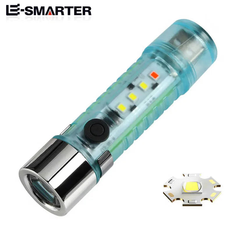 800 Lumen EDC Pocket Flashlight – 6 Modes, Magnetic Tail, USB Rechargeable for Camping & Hiking
